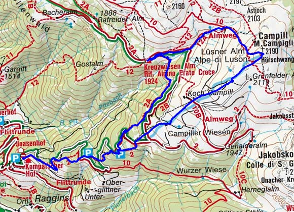 Campillberg (2000 m) Rundwanderung Hörschwanger Kreuz Campillberg (2000 m) Rundwanderung Hörschwanger Kreuz