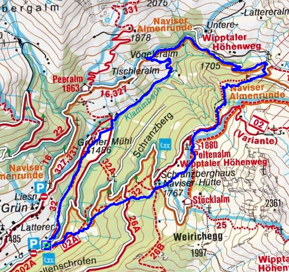 Vögeleralm - Naviser Hütte Rundwanderung Vögeleralm - Naviser Hütte Rundwanderung