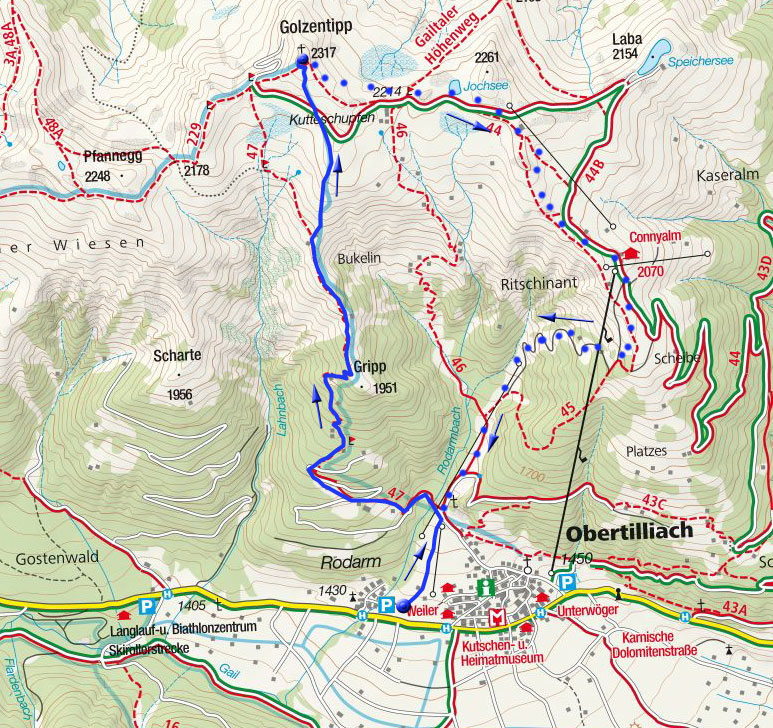 Golzentipp (2317 m) – Skitour von Obertilliach Golzentipp (2317 m) – Skitour von Obertilliach