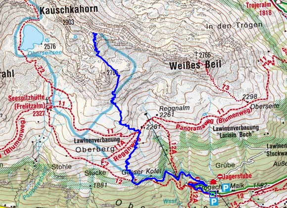 Kauschkahorn (2891 m) von der Jägerstube Kauschkahorn (2891 m) von der Jägerstube