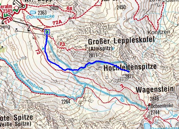 Hochleitenspitze (2877 m) vom Brunnalmgebiet Hochleitenspitze (2877 m) vom Brunnalmgebiet