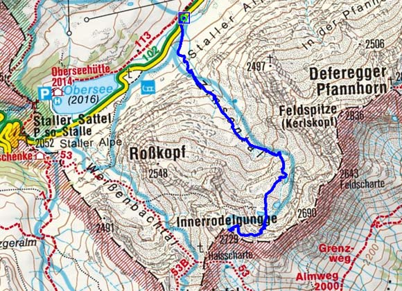 Innerrodelgungge (2729 m) vom Stallersattel Innerrodelgungge (2729 m) vom Stallersattel