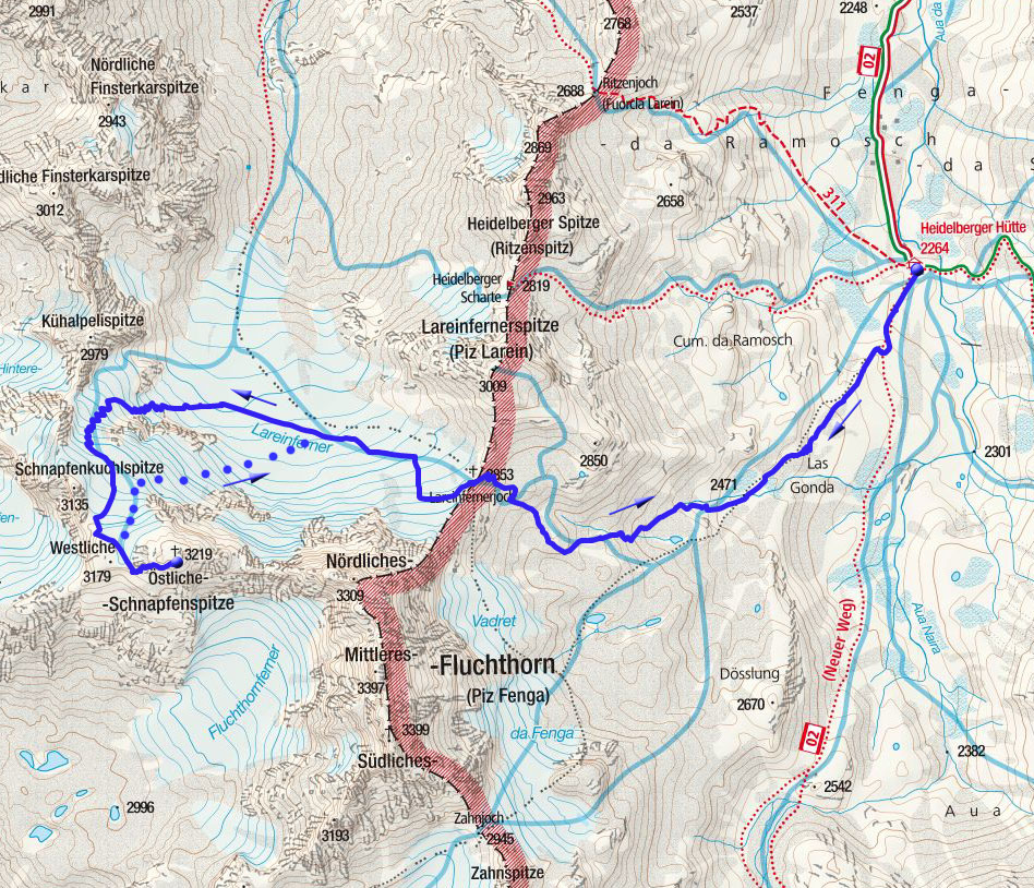 Östliche Schnapfenspitze von der Heidelberger Hütte Östliche Schnapfenspitze von der Heidelberger Hütte