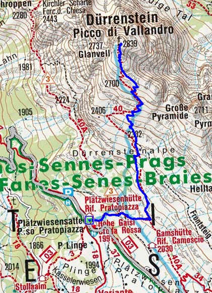 Dürrenstein (2839 m) von der Plätzwiese Dürrenstein (2839 m) von der Plätzwiese