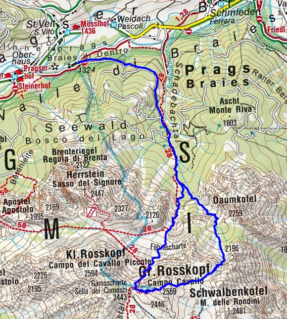 Großer Rosskopf (2559 m) von Schmieden Großer Rosskopf (2559 m) von Schmieden