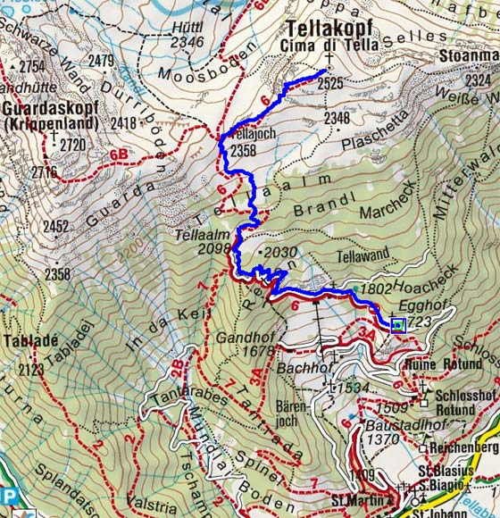 Tellakopf (2525 m) vom Eckhof Tellakopf (2525 m) vom Eckhof