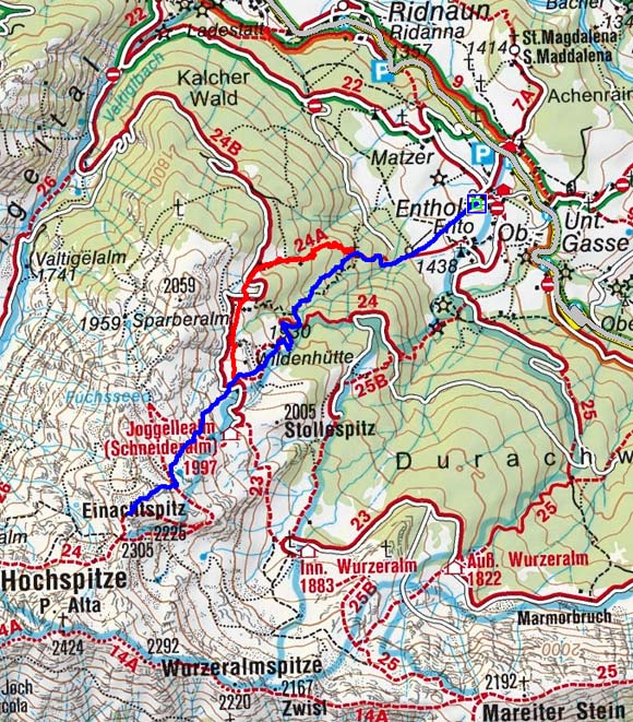 Einachtspitze (2305 m) von Entholz Einachtspitze (2305 m) von Entholz
