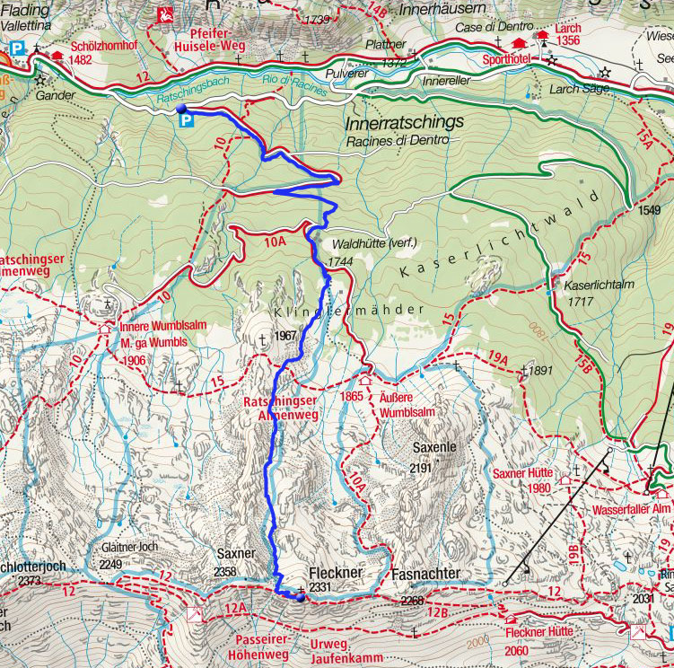 Fleckner (2331 m) aus dem Ratschingstal Fleckner (2331 m) aus dem Ratschingstal