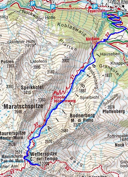 Wetterspitze (2709 m) über die Allrissalm Wetterspitze (2709 m) über die Allrissalm