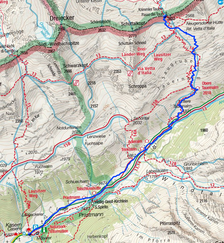Krimmler Tauern (2634m) von Kasern Krimmler Tauern (2634m) von Kasern