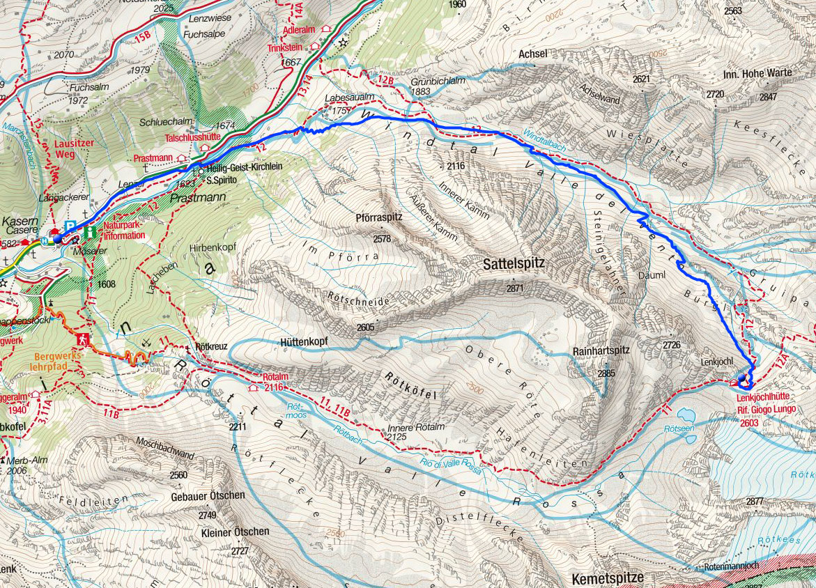 Lenkjöchlhütte (2603m) von Kasern Lenkjöchlhütte (2603m) von Kasern