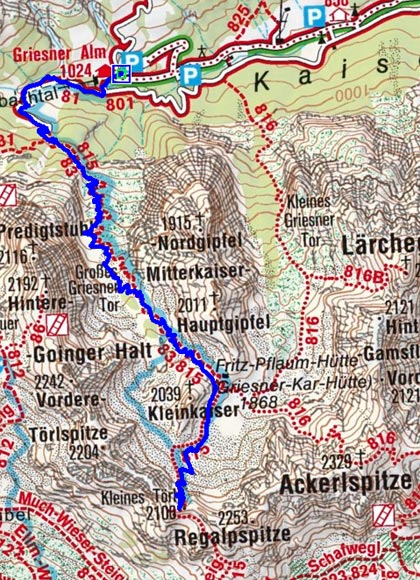 Kleines Törl (2096 m) von der Griesneralm Kleines Törl (2096 m) von der Griesneralm