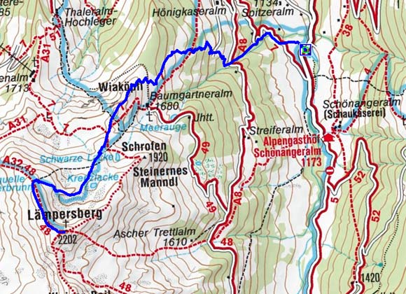 Lämpersberg (2202 m) von der Schönangeralm Lämpersberg (2202 m) von der Schönangeralm
