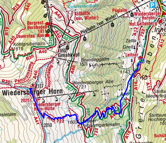 Wiedersberger Horn aus dem Greiter Graben (2127 m) Wiedersberger Horn aus dem Greiter Graben (2127 m)