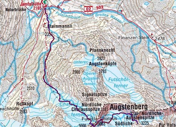 Augstenspitzen (3228 m/3225 m) von der Jamtalhütte Augstenspitzen (3228 m/3225 m) von der Jamtalhütte