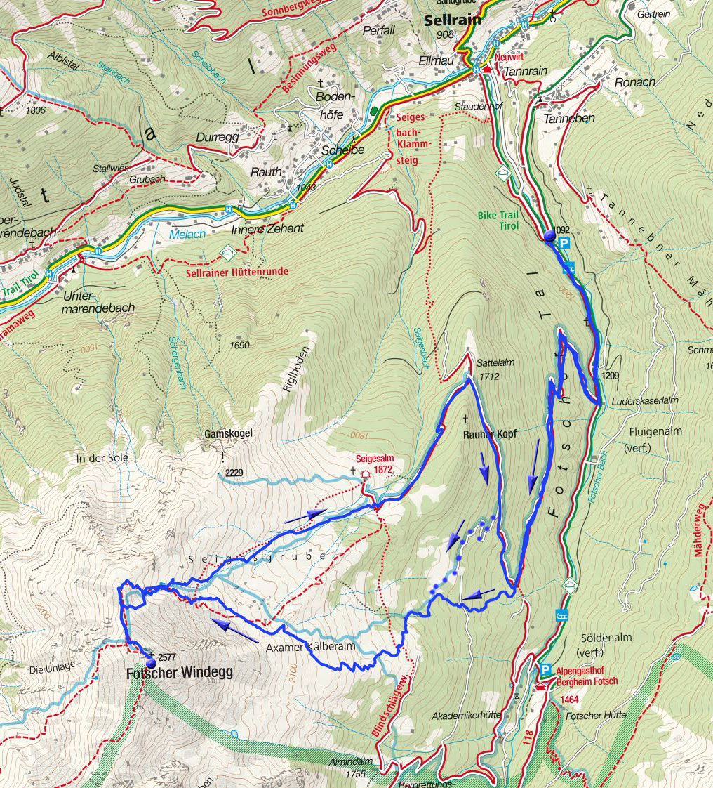 Fotscher Windegg (2577 m) – Skitour ab Parkplatz Eisbrücke Fotscher Windegg (2577 m) – Skitour ab Parkplatz Eisbrücke