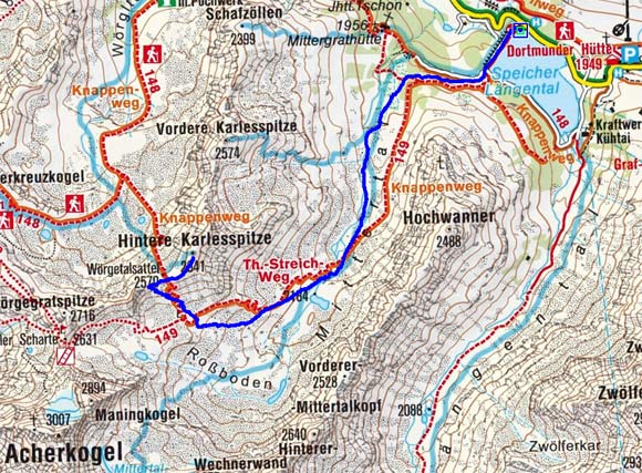 Hintere Karlesspitze (2641 m) durch das Mittertal Hintere Karlesspitze (2641 m) durch das Mittertal