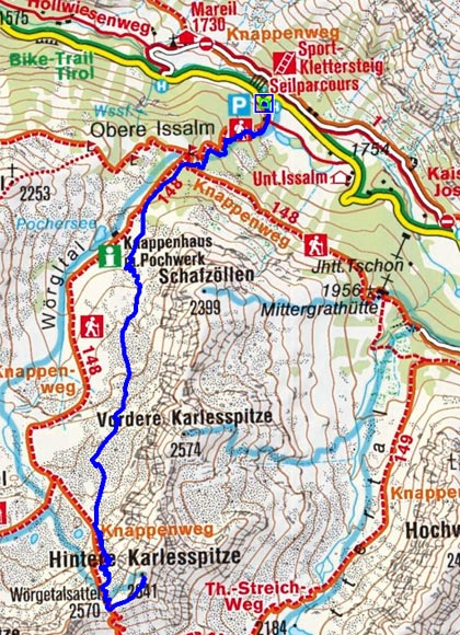 Hintere Karlesspitze (2641 m) durch das Wörgetal Hintere Karlesspitze (2641 m) durch das Wörgetal