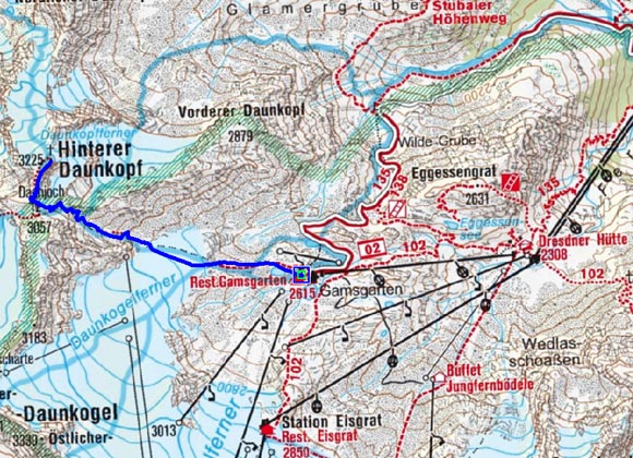 Hinterer Daunkopf (3225 m) vom Gamsgarten Hinterer Daunkopf (3225 m) vom Gamsgarten