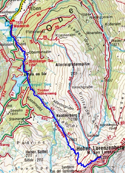 Hoher Lorenzenberg (2313 m) vom Obernberger See Hoher Lorenzenberg (2313 m) vom Obernberger See