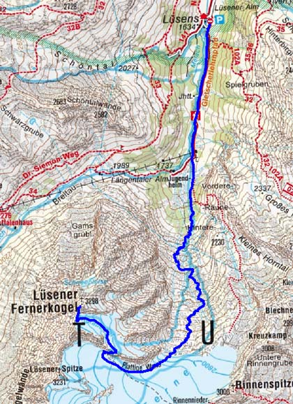 Lüsener Fernerkogel (3298m) von Lüsens Lüsener Fernerkogel (3298m) von Lüsens
