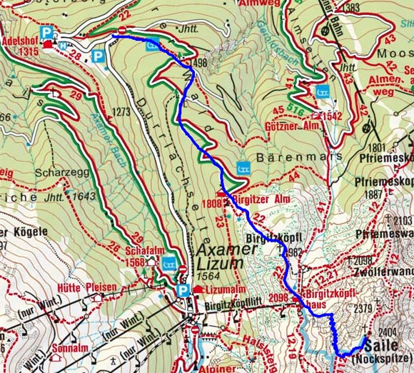 Nockspitze (2404 m) über Birgitzer Alm Nockspitze (2404 m) über Birgitzer Alm