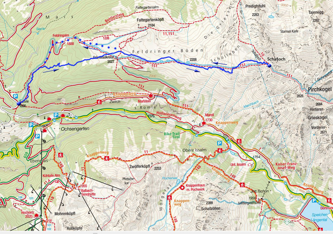 Schafjoch (2580 m) – Skitour vom Sattele Schafjoch (2580 m) – Skitour vom Sattele