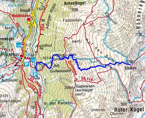 Sömen (2796 m) aus dem Lüsenstal Sömen (2796 m) aus dem Lüsenstal