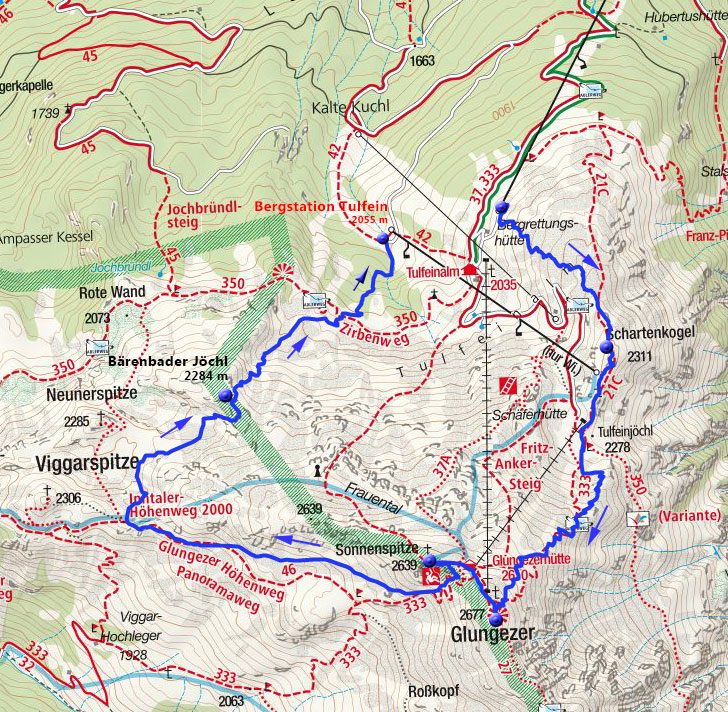4-Gipfel-Tour am Glungezer - Ein Skitourenrundgang 4-Gipfel-Tour am Glungezer - Ein Skitourenrundgang