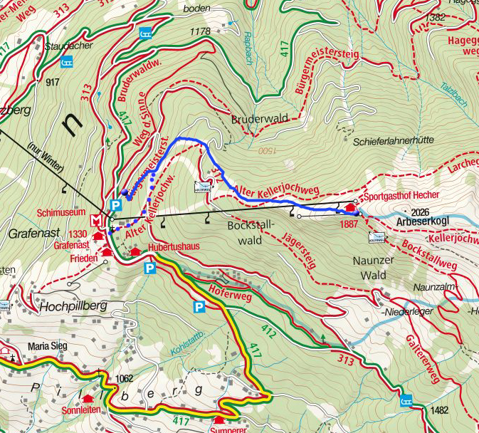 Pistentour Hecherhaus (1887m) von Grafenast Pistentour Hecherhaus (1887m) von Grafenast