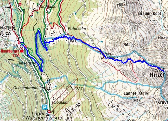Hirzer (2725 m) vom Gasthof Hanneburger Hirzer (2725 m) vom Gasthof Hanneburger