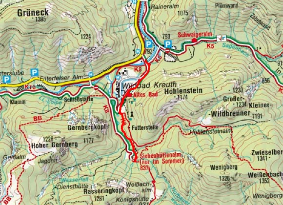 Siebenhüttenalm vom Wildbad Kreuth Siebenhüttenalm vom Wildbad Kreuth