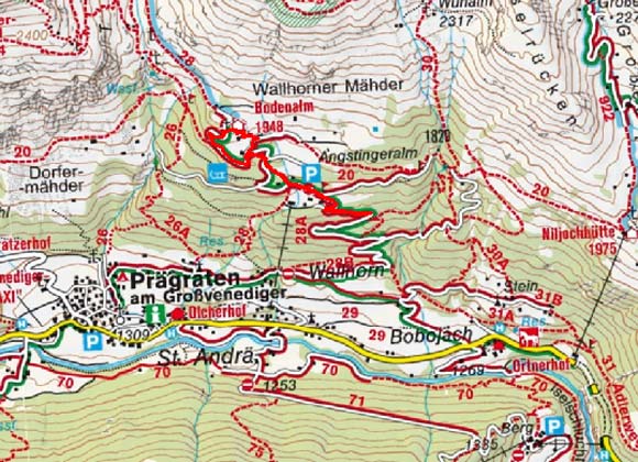 Bodenalm vom Parkplatz Wallhorn Bodenalm vom Parkplatz Wallhorn