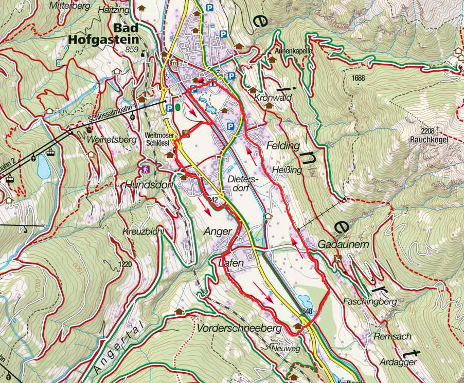 Rundwanderung über die Dörfer bei Bad Hofgastein Rundwanderung über die Dörfer bei Bad Hofgastein