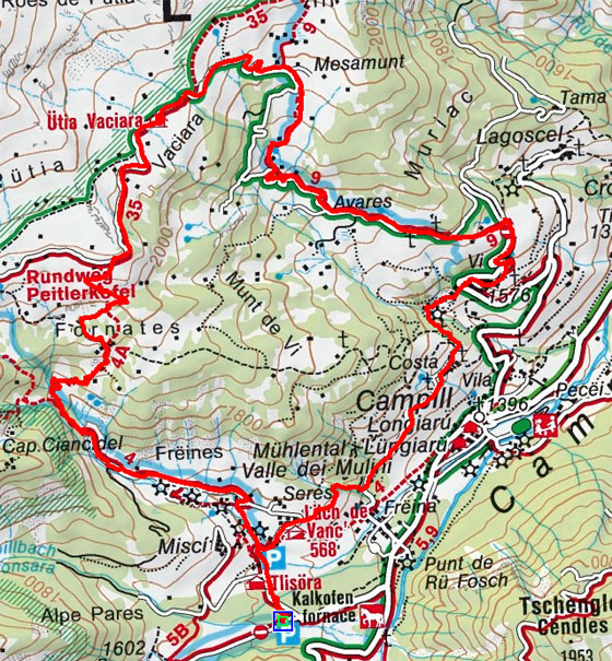 Ütia Vaciara (Vaciarahütte) Rundwanderung Ütia Vaciara (Vaciarahütte) Rundwanderung