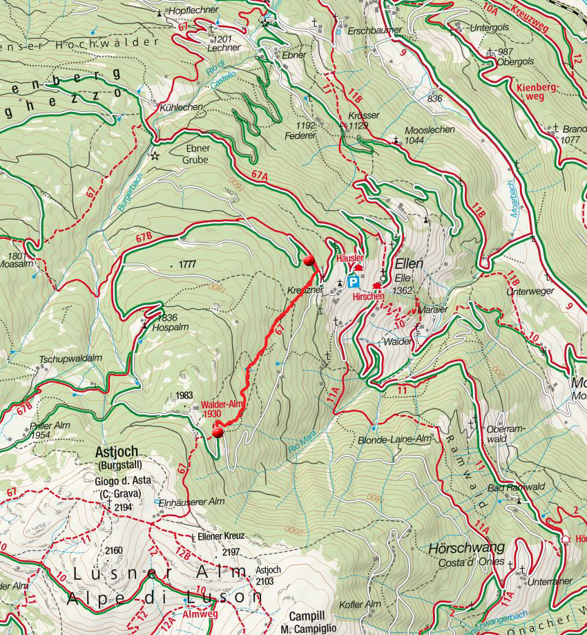 Almschank Walderalm von Ellen - Wanderung Almschank Walderalm von Ellen - Wanderung
