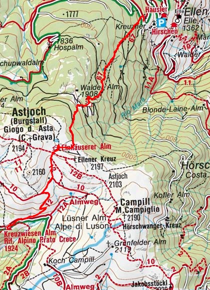Schutzhütte Kreuzwiesenalm (1924 m) von Ellen Schutzhütte Kreuzwiesenalm (1924 m) von Ellen