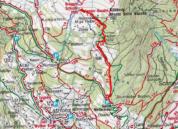 Brugger Schupfe vom Garner Wetterkreuz Brugger Schupfe vom Garner Wetterkreuz
