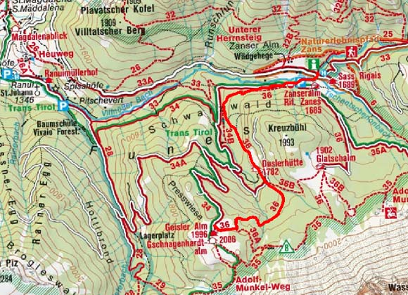 Geisleralm vom Parkplatz Zanseralm Geisleralm vom Parkplatz Zanseralm