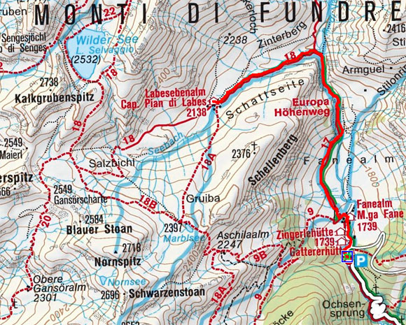 Labesebenalm von der Fanealm Labesebenalm von der Fanealm