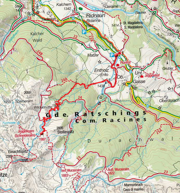 Joggelealm (1997 m): Wanderung vom Weiler Gasse Joggelealm (1997 m): Wanderung vom Weiler Gasse