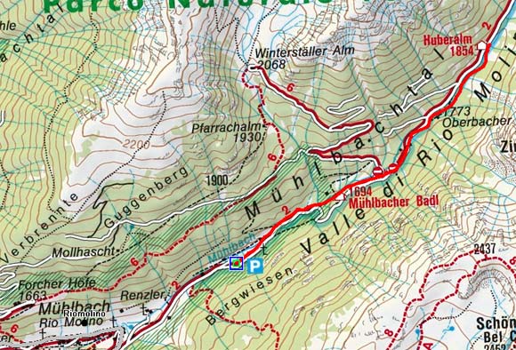 Huber Alm (1854m) von Mühlbach Huber Alm (1854m) von Mühlbach
