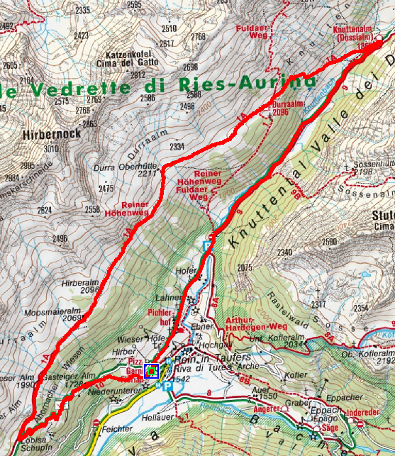 Knuttenalm über den Reiner Höhenweg Knuttenalm über den Reiner Höhenweg