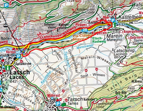 Latschander Waalweg - Rundwanderung von Latsch Latschander Waalweg - Rundwanderung von Latsch