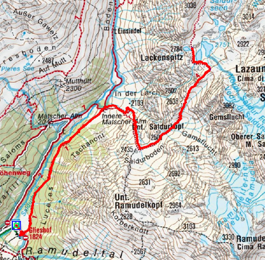 Saldurseen vom Almhotel Glieshof Saldurseen vom Almhotel Glieshof