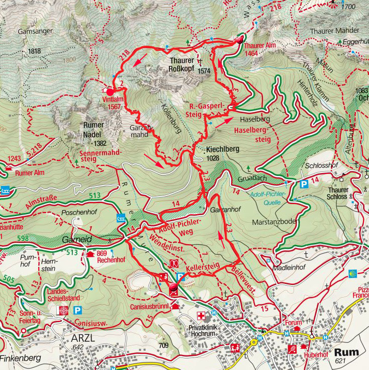 2-Almen-Rundwanderung von Rum 2-Almen-Rundwanderung von Rum