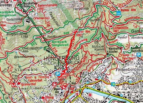 Arzler Alm von der Hungerburg Arzler Alm von der Hungerburg