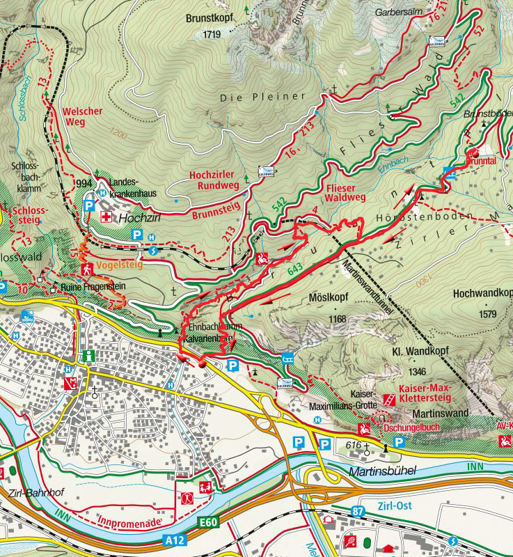 Jausenstation Brunntal vom Parkplatz Brunntal Jausenstation Brunntal vom Parkplatz Brunntal