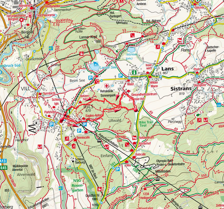 Durch den Ullwald zur Lanser- und Igler Kneippanlage Durch den Ullwald zur Lanser- und Igler Kneippanlage
