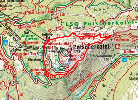 Jochleitensteig - Rundweg am Patscherkofel Jochleitensteig - Rundweg am Patscherkofel